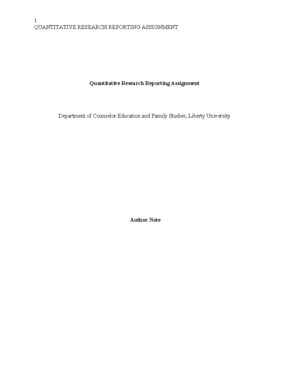 Benchmark reporting 1 quantitative research reporting assignment