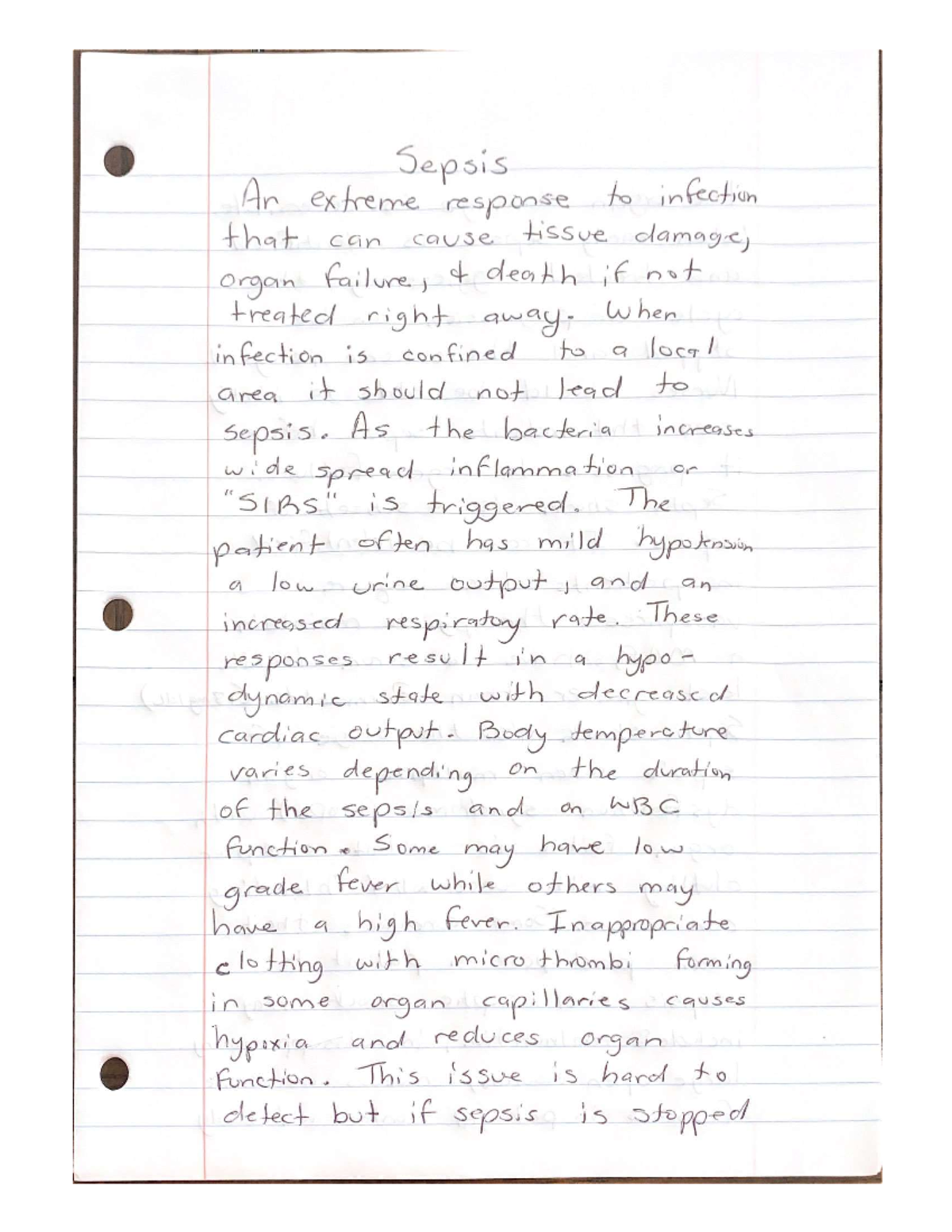 213 Sepsis Notes - NUR-213 - Studocu