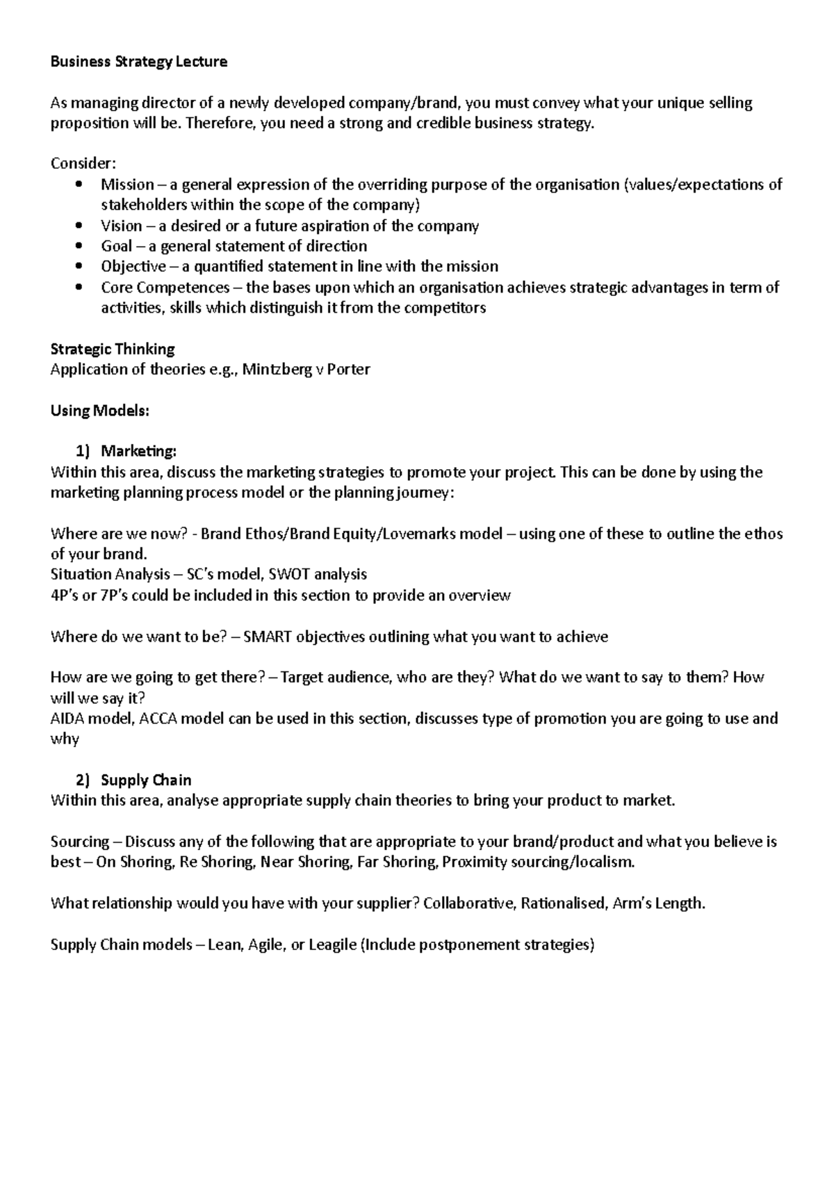 Business Strategy 2 - Therefore, you need a strong and credible ...