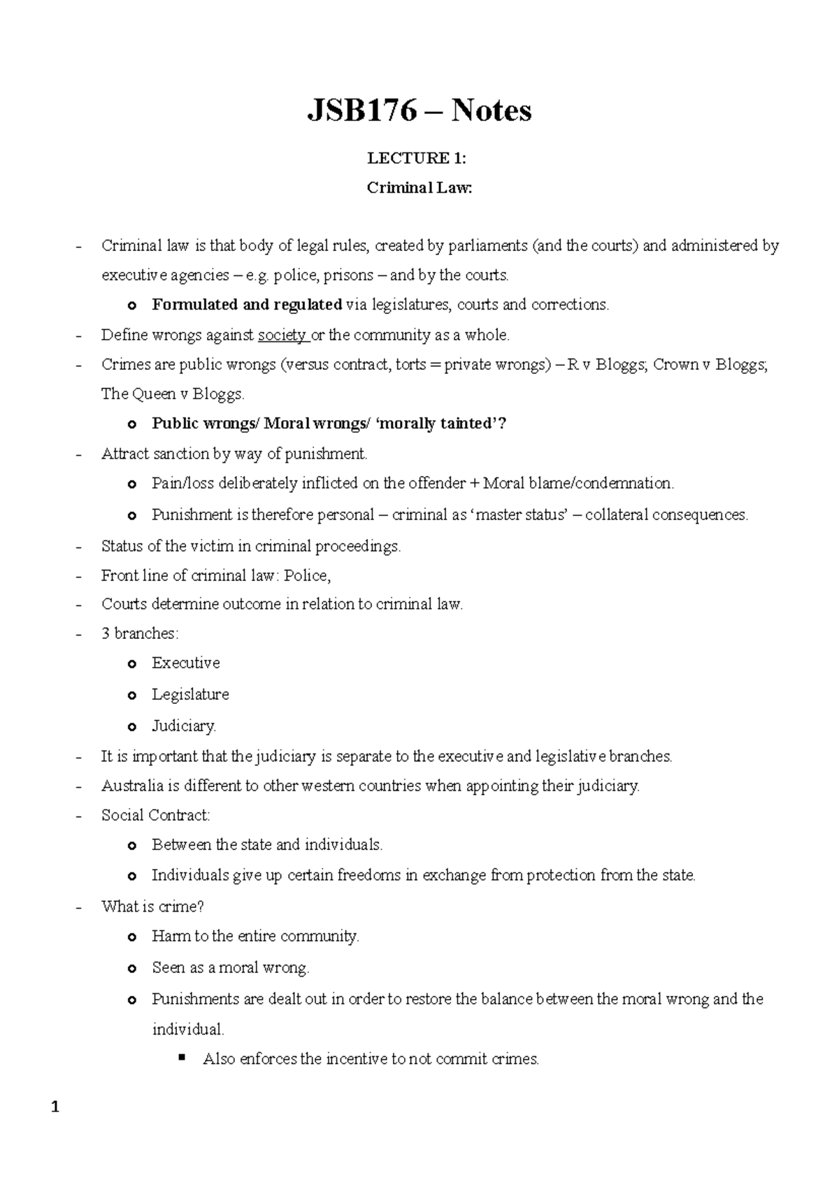 jsb176-notes-jsb176-notes-lecture-1-criminal-law-criminal-law-is