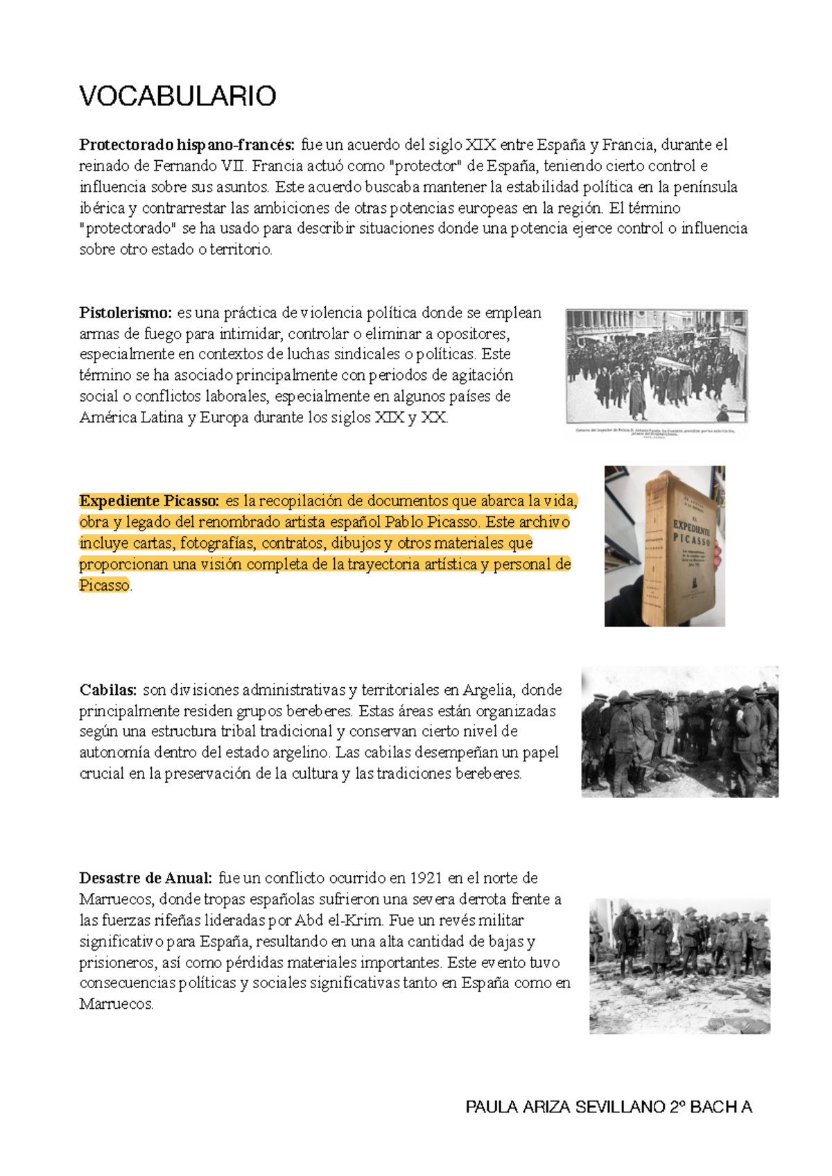 Vocabulario 1 trimestre 3 (copia) - VOCABULARIO Protectorado hispano ...