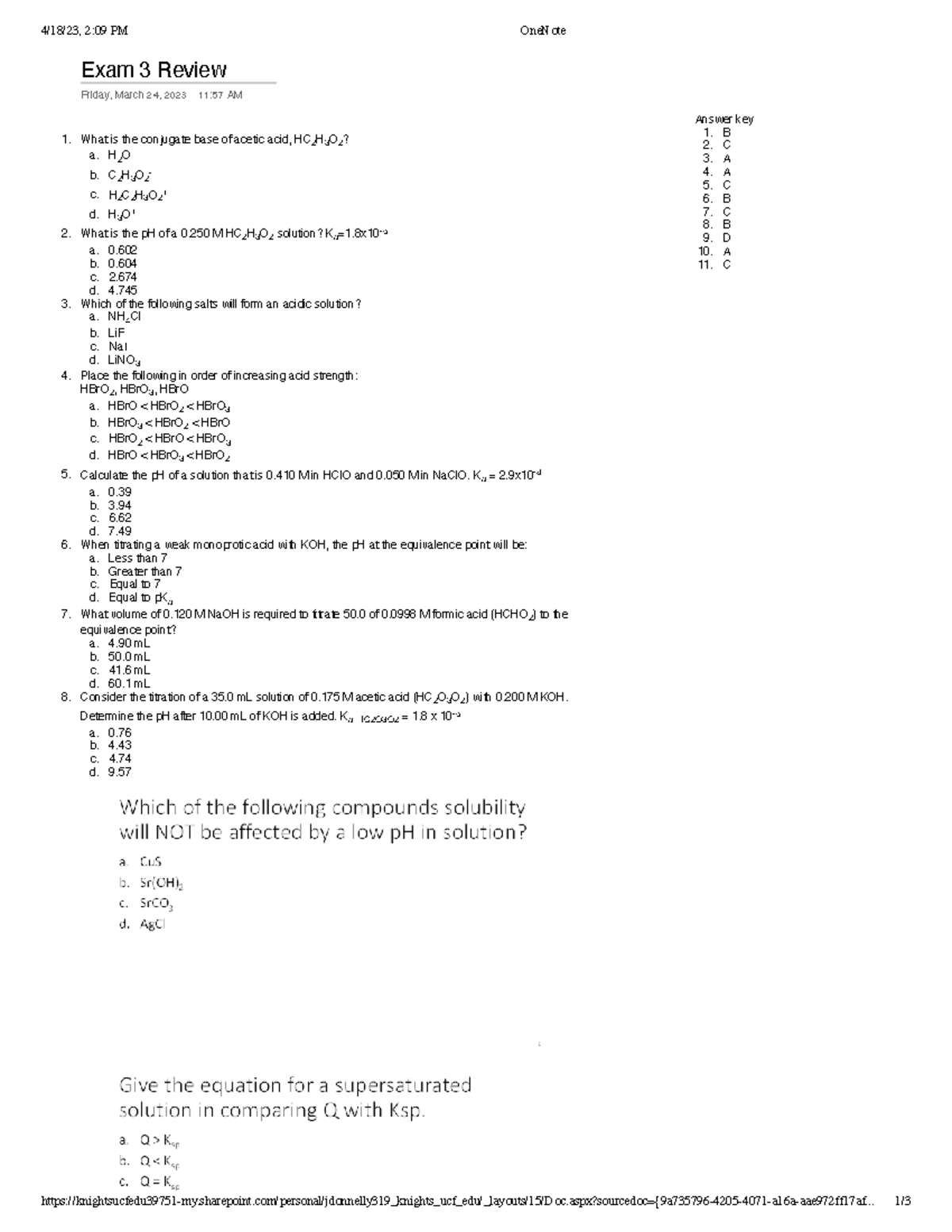 EXAM 3 Review - 4/18/23, 2:09 PM OneNote - Studocu