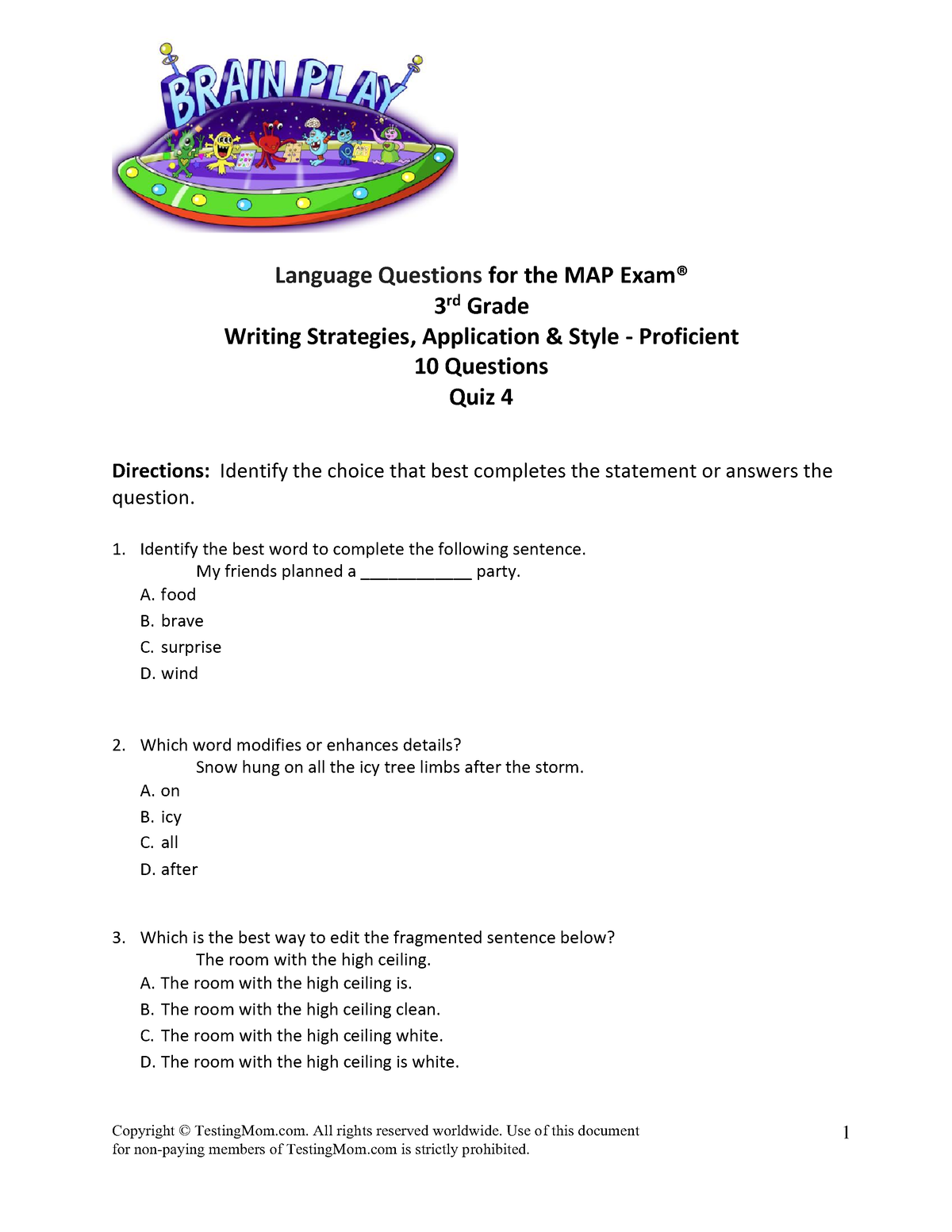 Map 3rd Grade Language Writing Strategies Application And Style