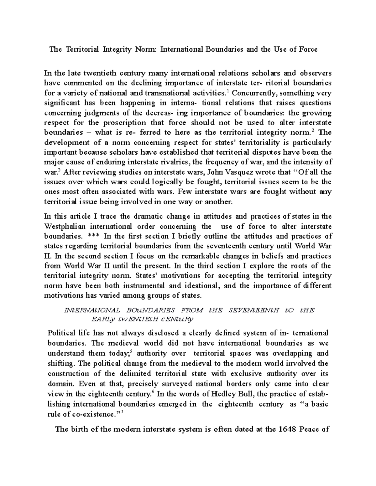 The Territorial Integrity Norm - 1 Concurrently, something very ...