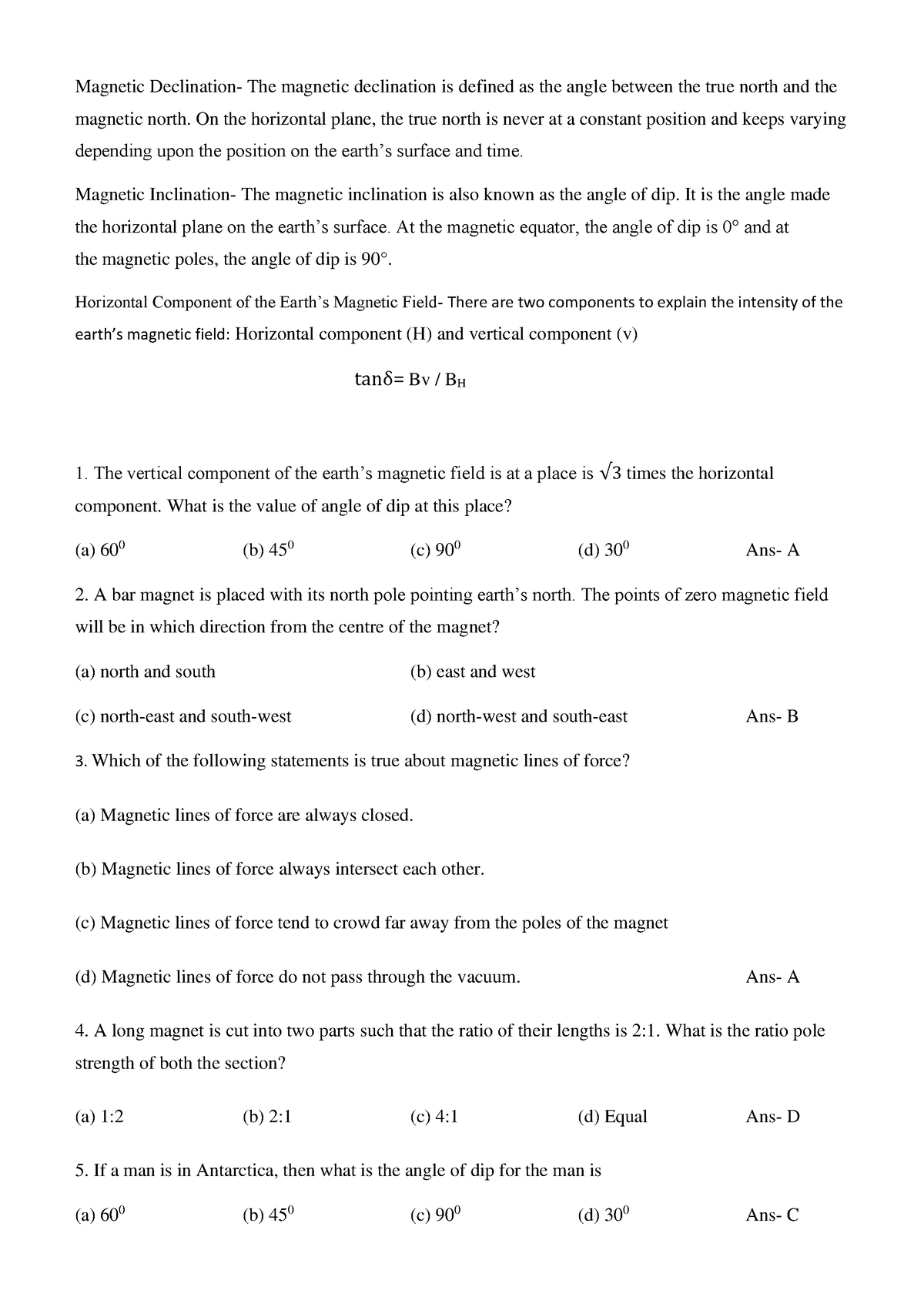 CASE Study 4 Magnetic AND Magnetism (1) 4-4 - Magnetic Declination- The ...