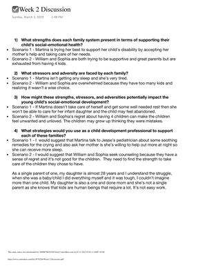 Week 2 Assign 2 - What infant social-emotional behaviors did you see? I ...