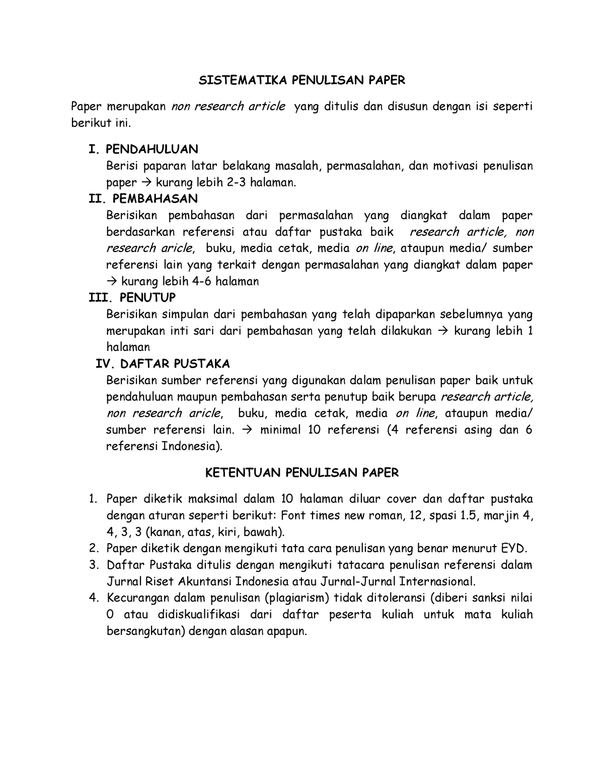 non research article adalah