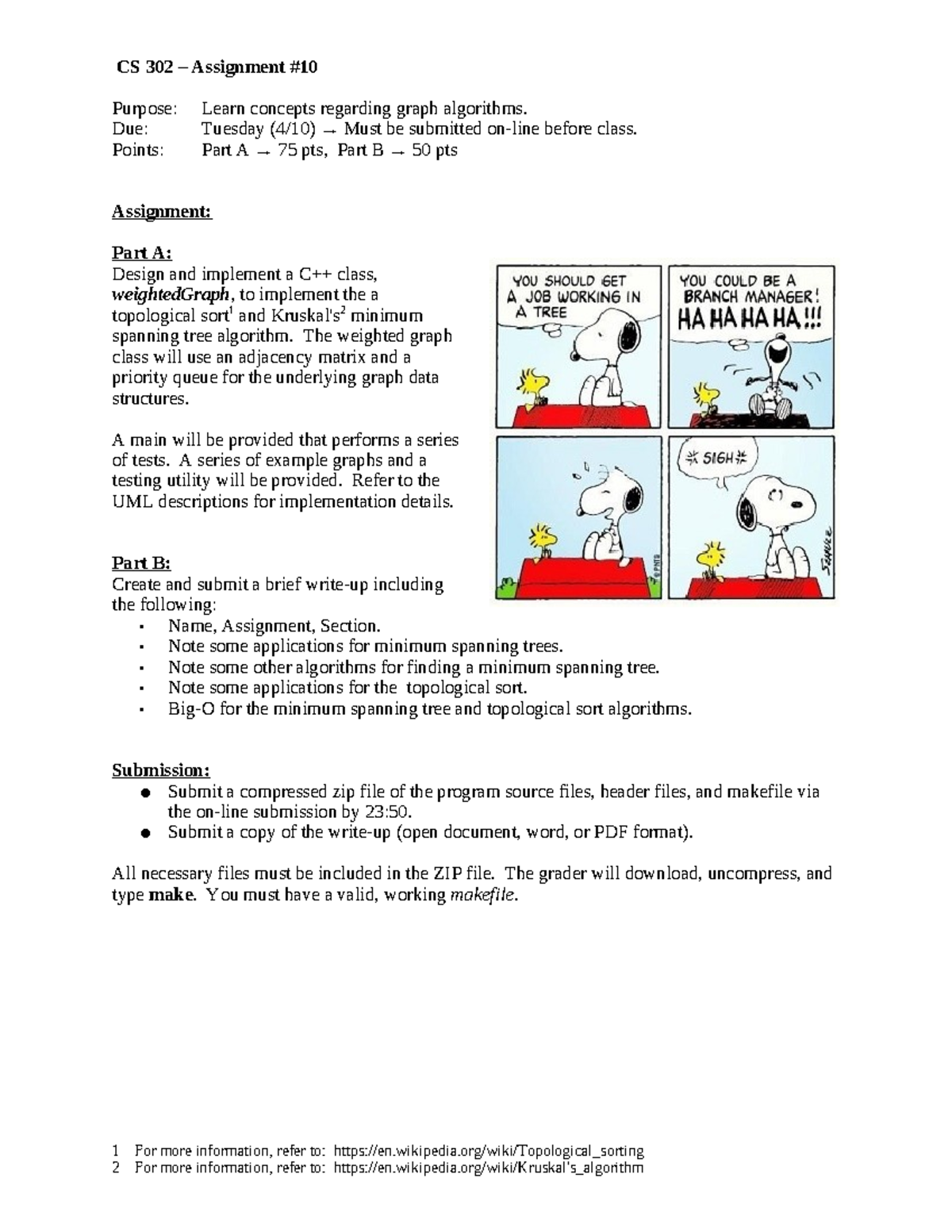 Asst10 - CS302 Spring 2018 Ed Jorgensen - Assignment 10 - CS 302 ...