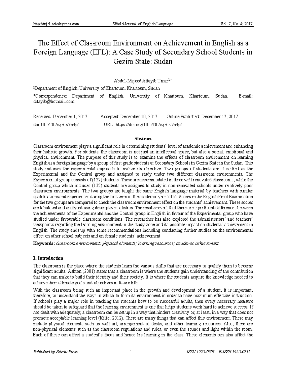 The essay for decoration effectiveness in class room The Effect of