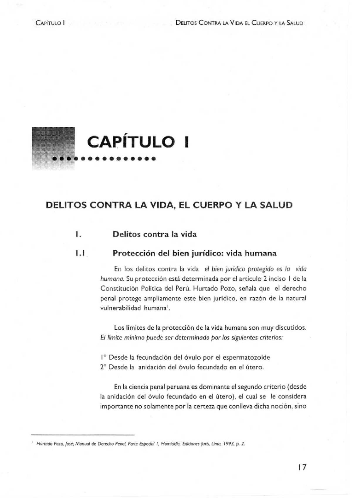 Delitos Contra La Vida El Cuerpo Y La Salud Capitulo I Delitos Contra