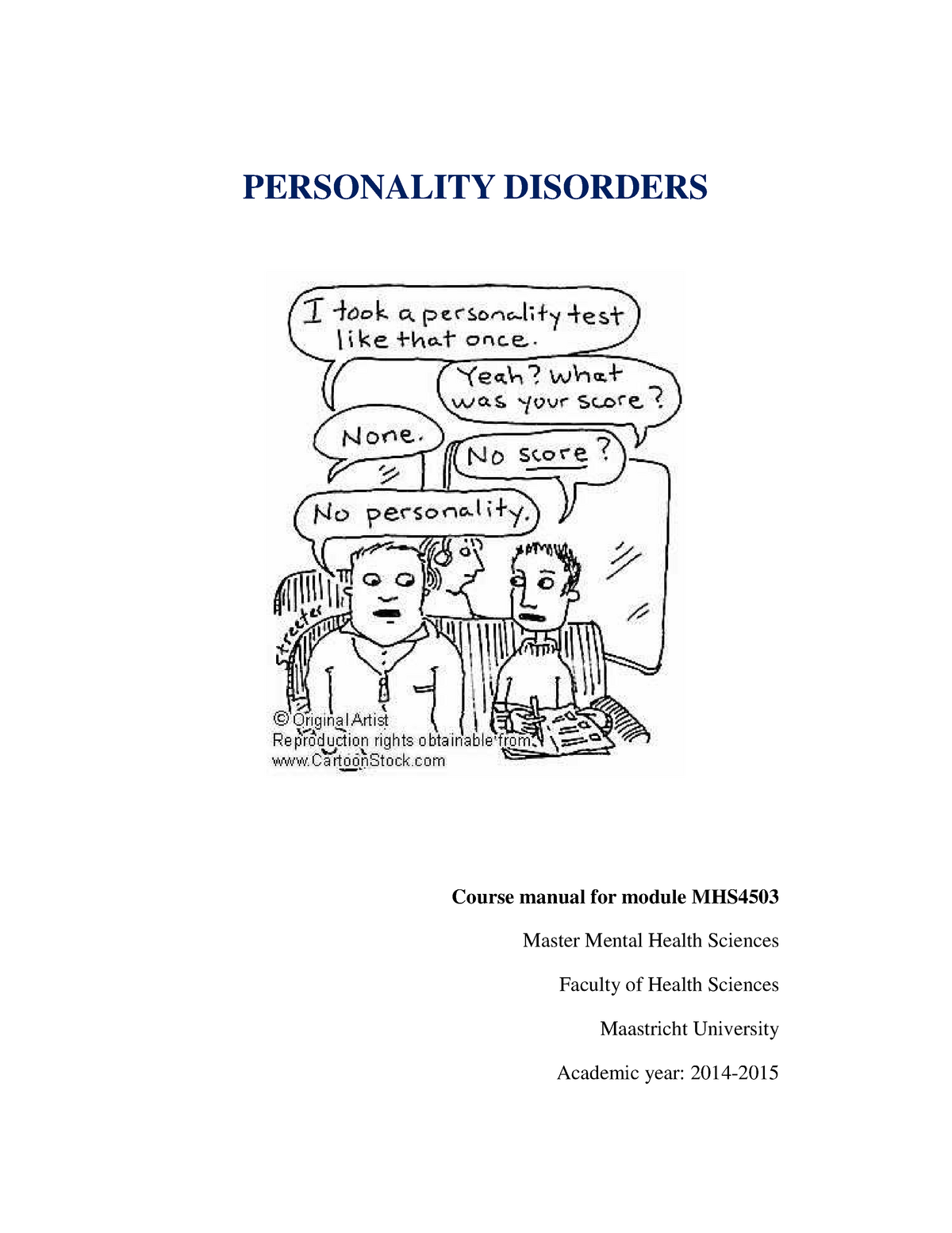 personality disorders essay