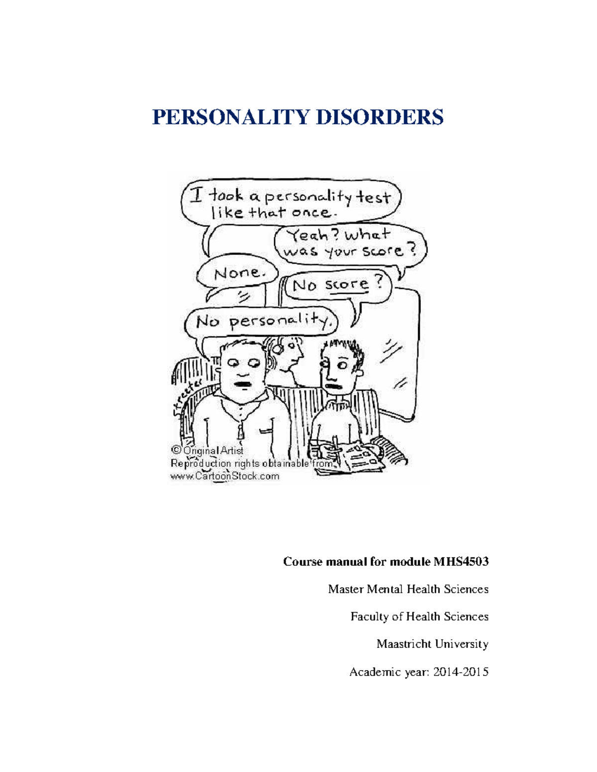 personality disorders psychology essay