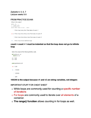Python - exam 2 cheatsheet - PYTHON - PEYTON SPOLANSKY, EXAM 2 ...