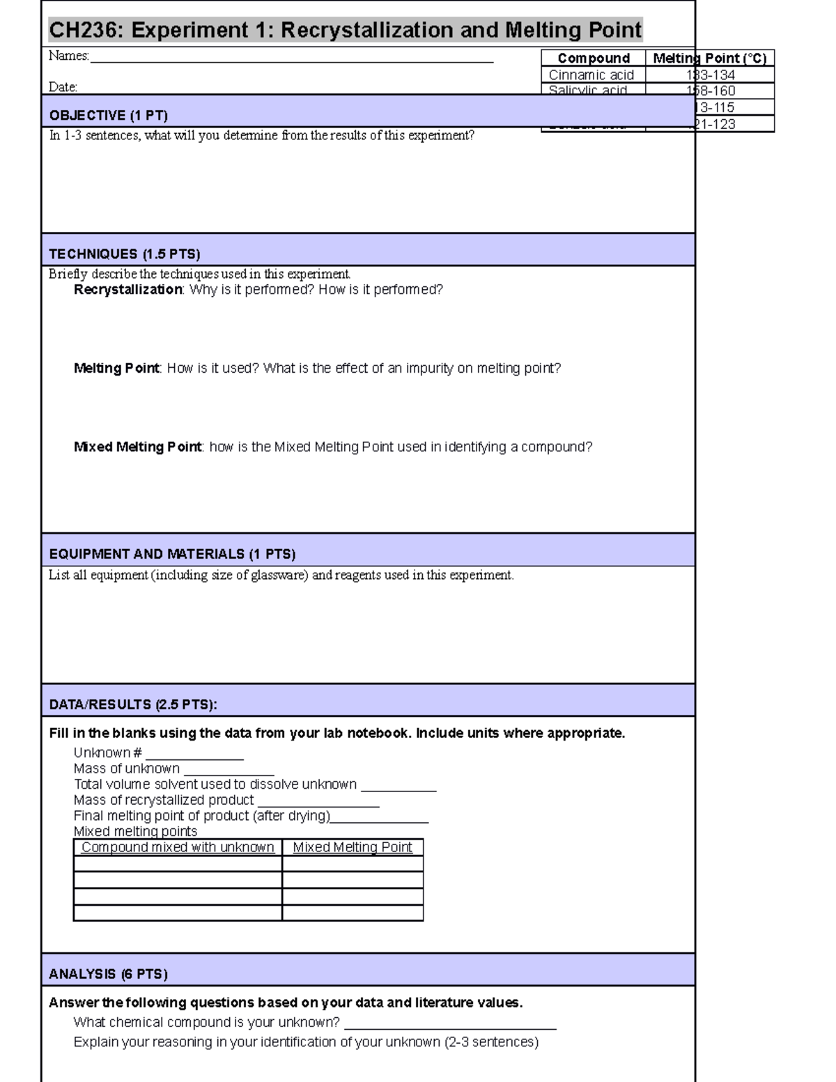 1-recrystallization-and-melting-point-worksheet-compound-melting