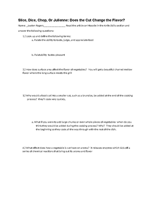 Slice, Dice, Chop Or Julienne: Does The Cut Change The Flavor