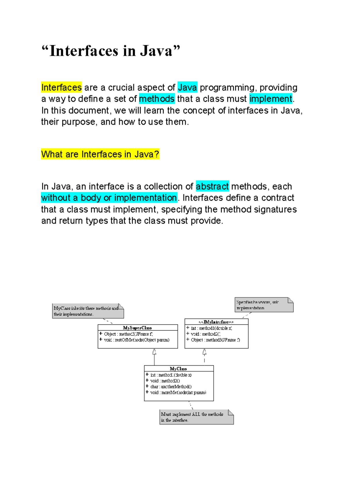 6 - This document provides a comprehensive reference to Java interfaces ...