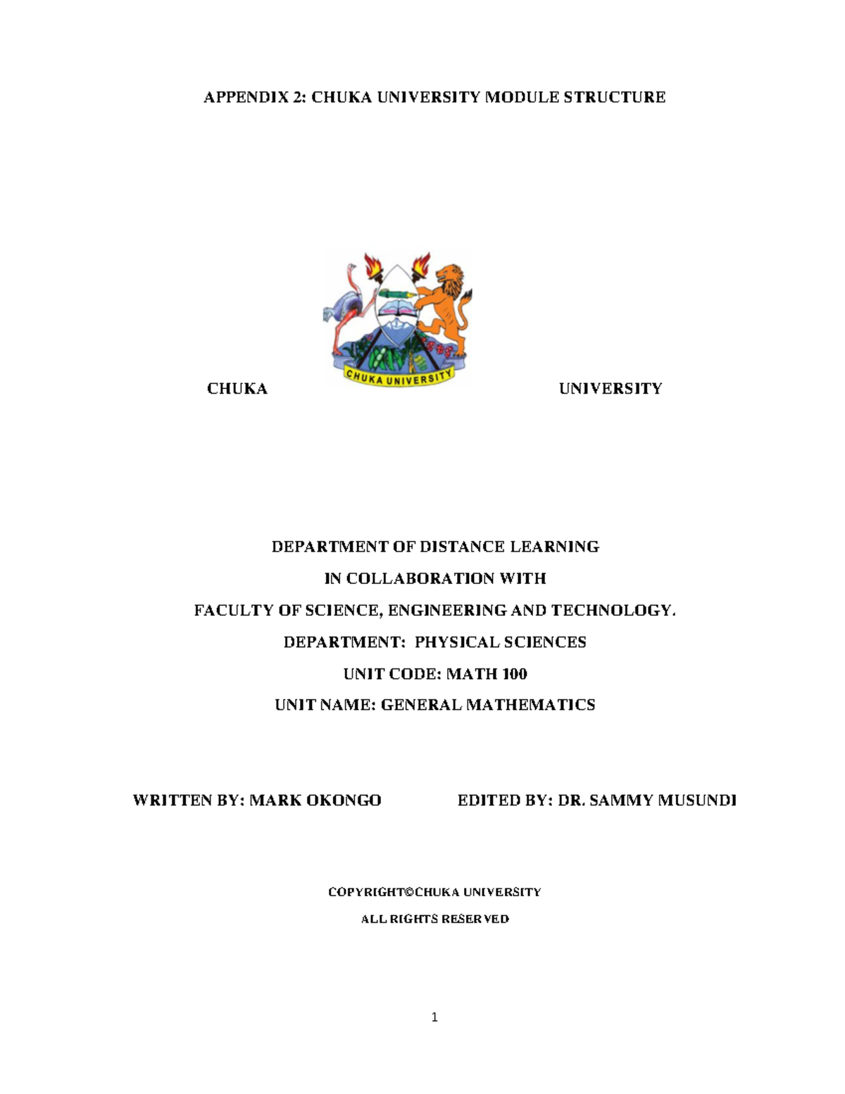 MATH 100- General Mathematics Reviewed 97-2003 051051 - APPENDIX 2 ...