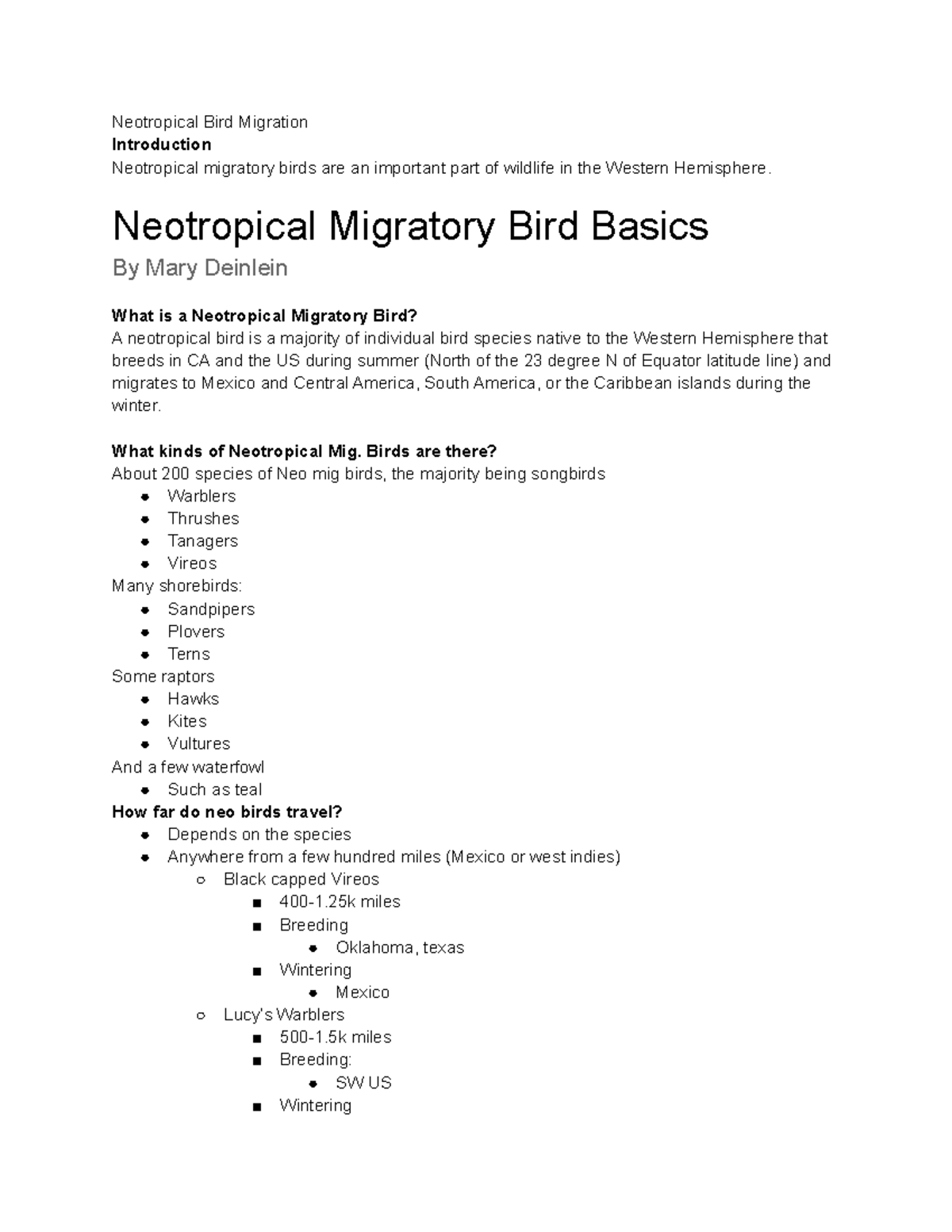 essay migration of birds