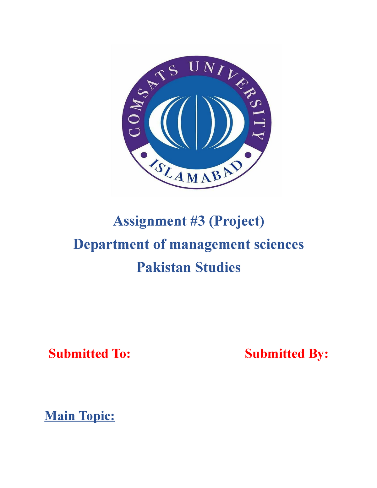 topics for assignment in pakistan studies