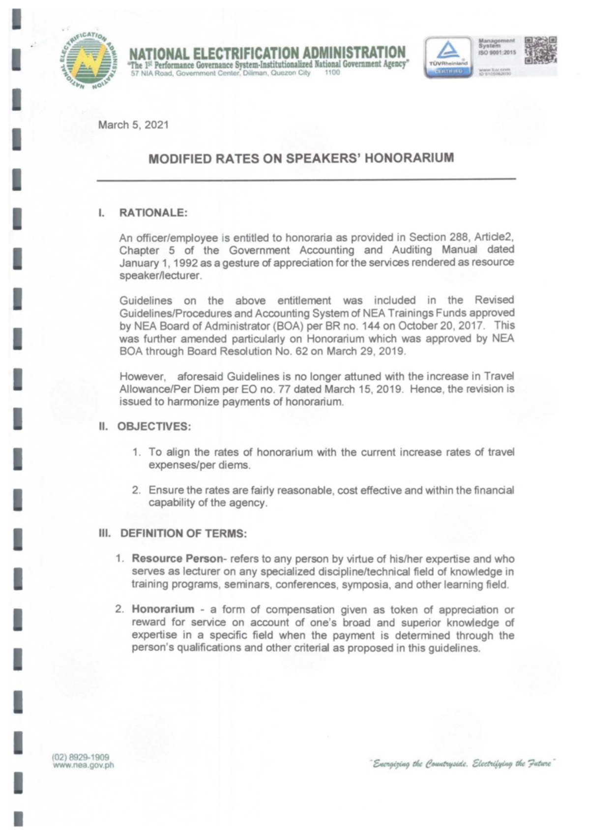 Modified Rates on Speakers' Honorarium Medicine Studocu