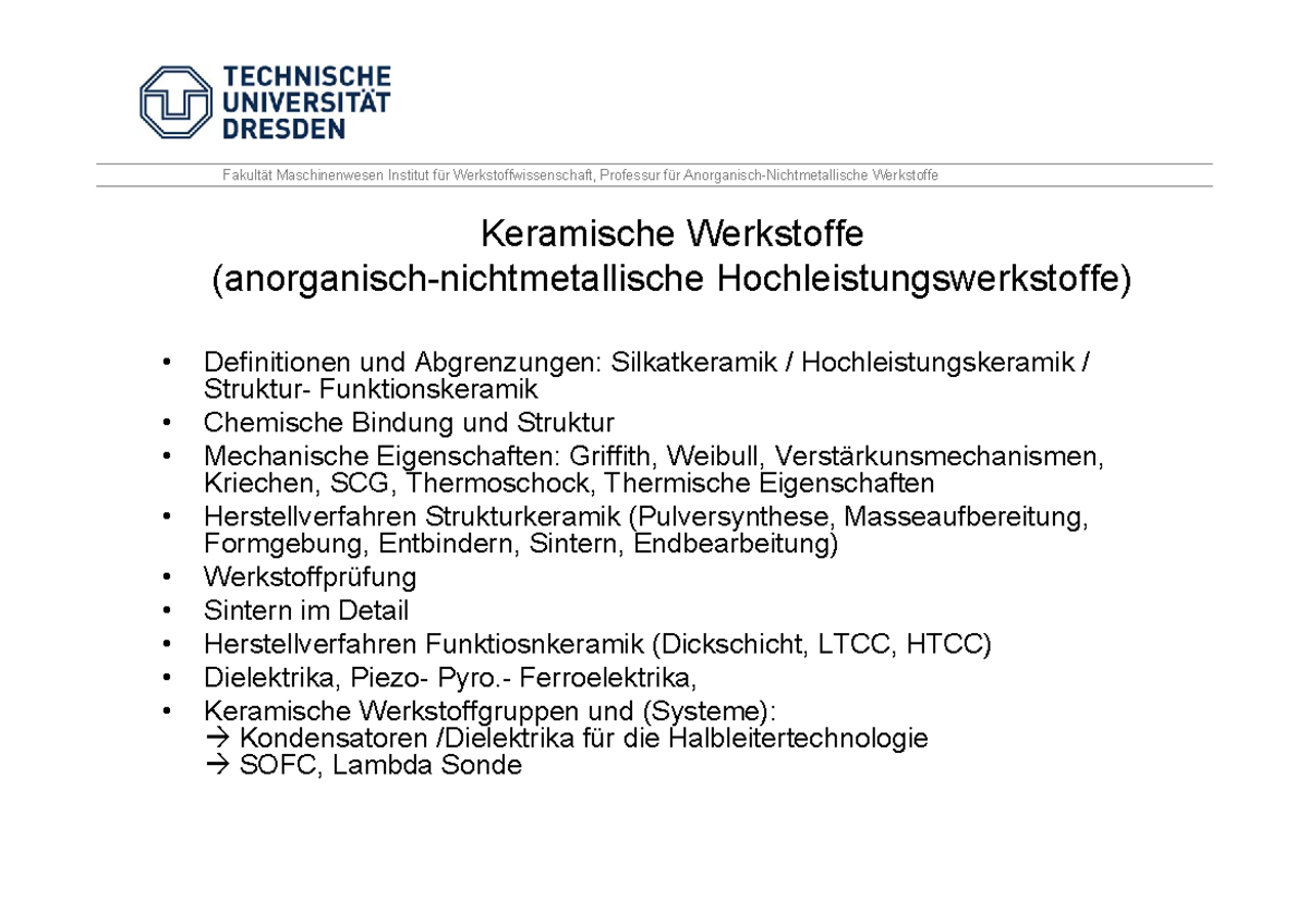 00 Einfuehrung - Folie Zur Vorlesung - Fakult‰t Maschinenwesen Institut ...