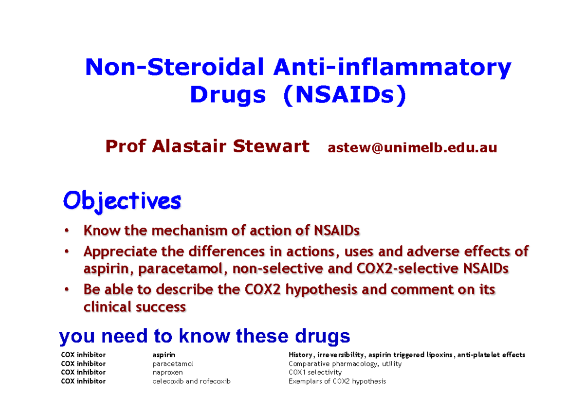 Nsaids 2022 Lecture Slides Phrm30003 PHRM30003 Unimelb Studocu   Thumb 1200 849 