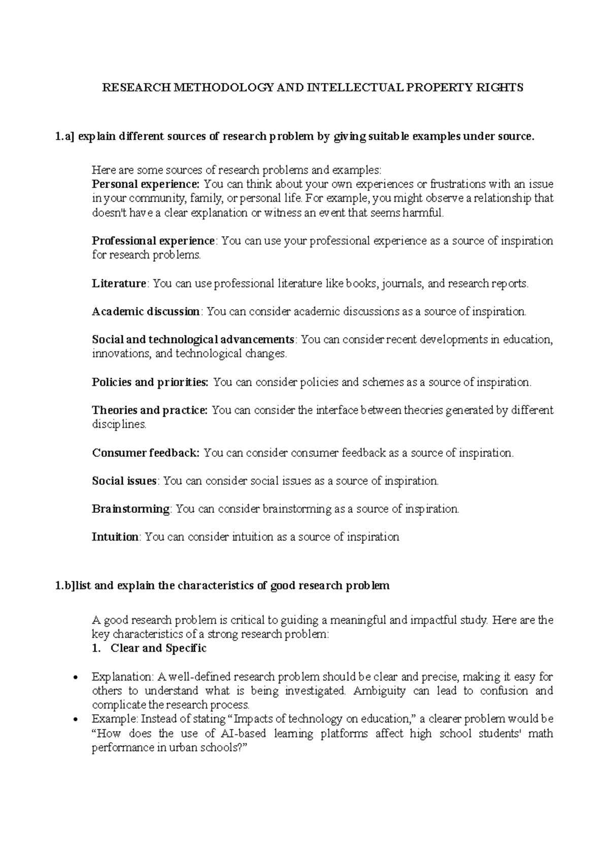 Research Methodology AND Intellectual Property Rights - RESEARCH ...