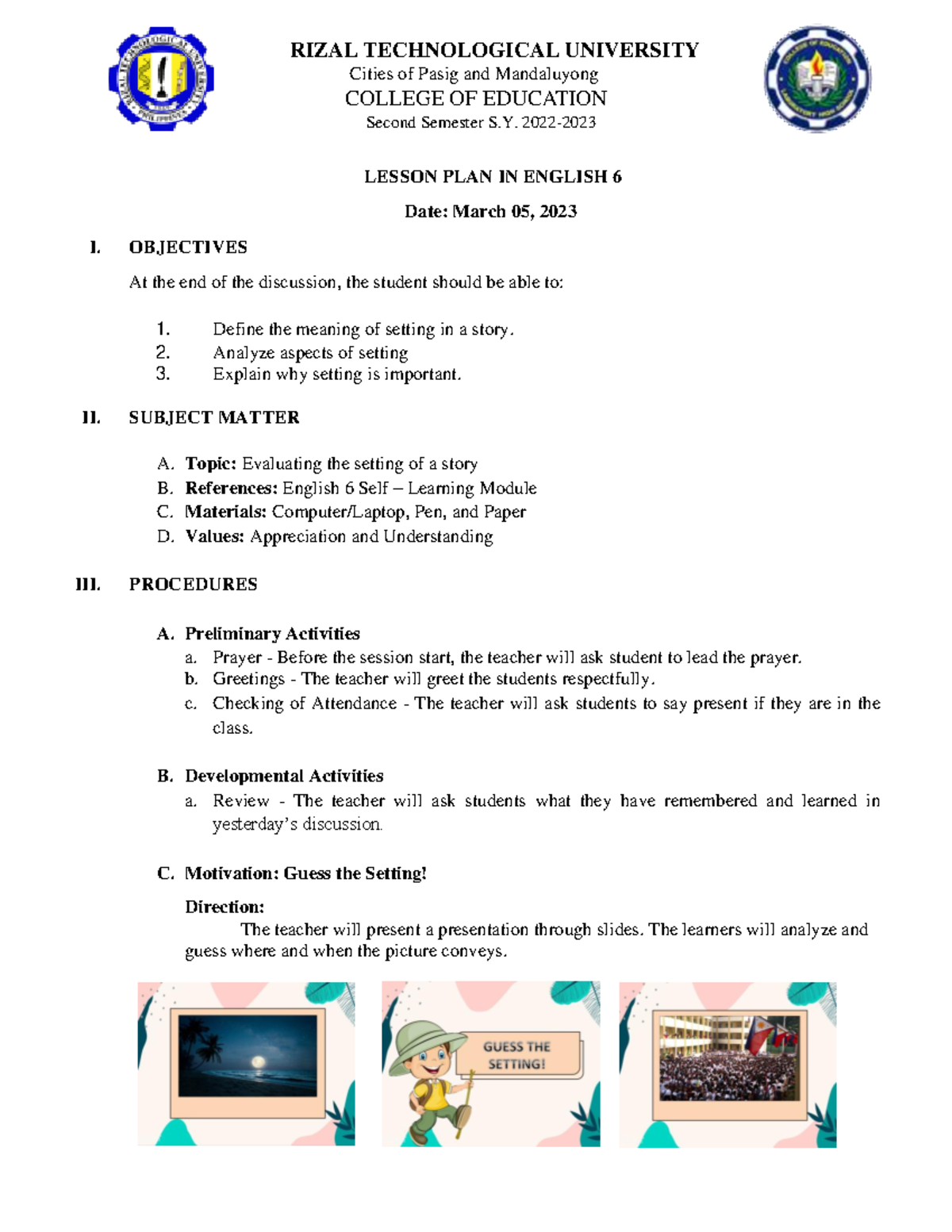 SEMI- Detailed- Lesson-PLAN-IN- English-6 - RIZAL TECHNOLOGICAL ...