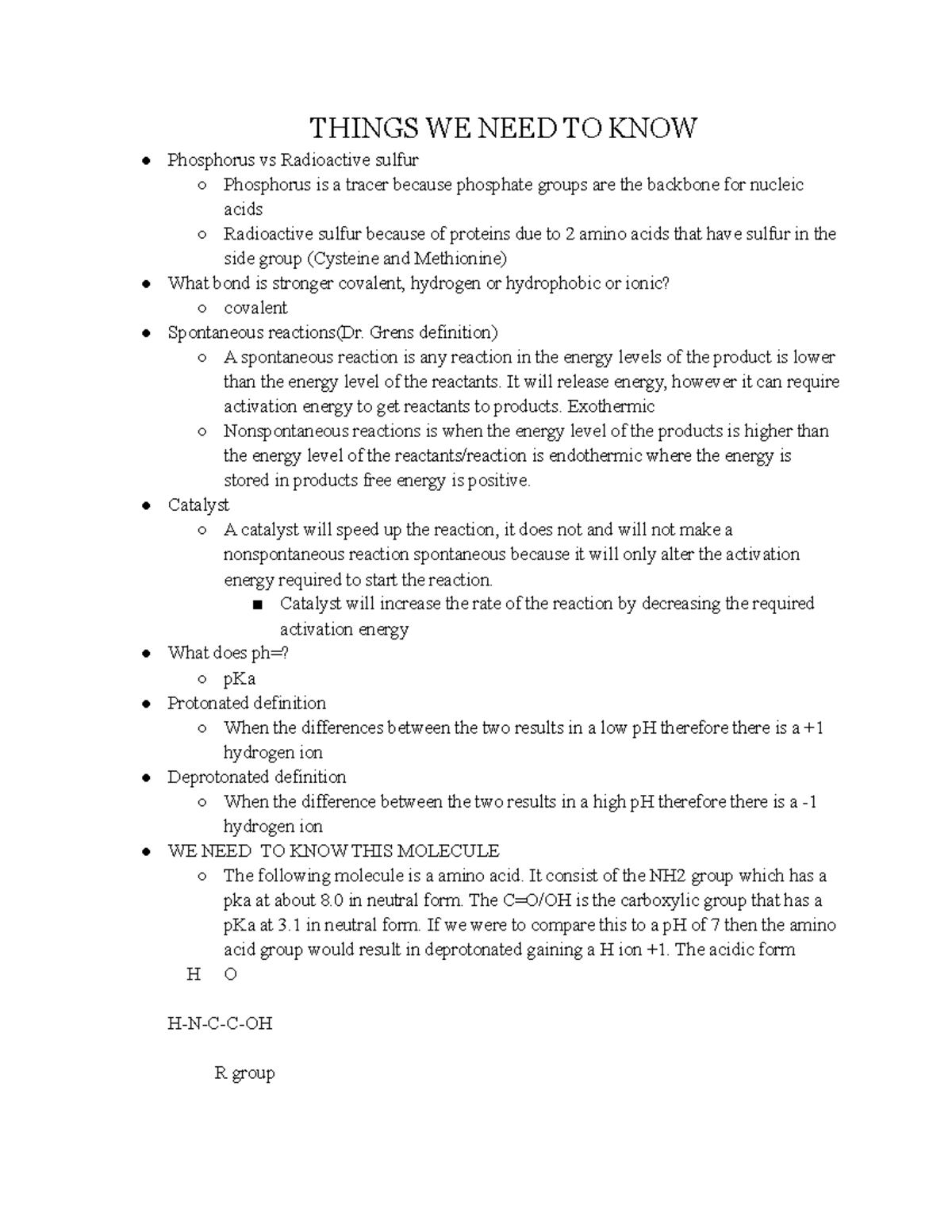 Study guide Lecture notes 17 THINGS WE NEED TO KNOW Phosphorus vs