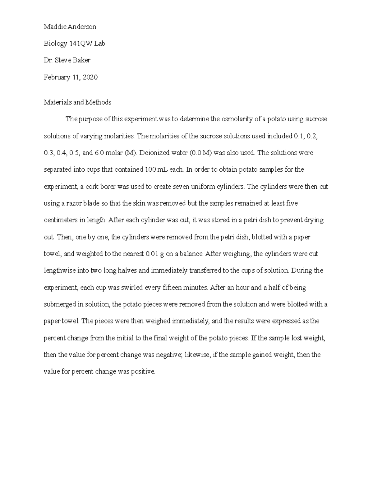 Materials Methods to summarize BIO 150 UT Knoxville Studocu