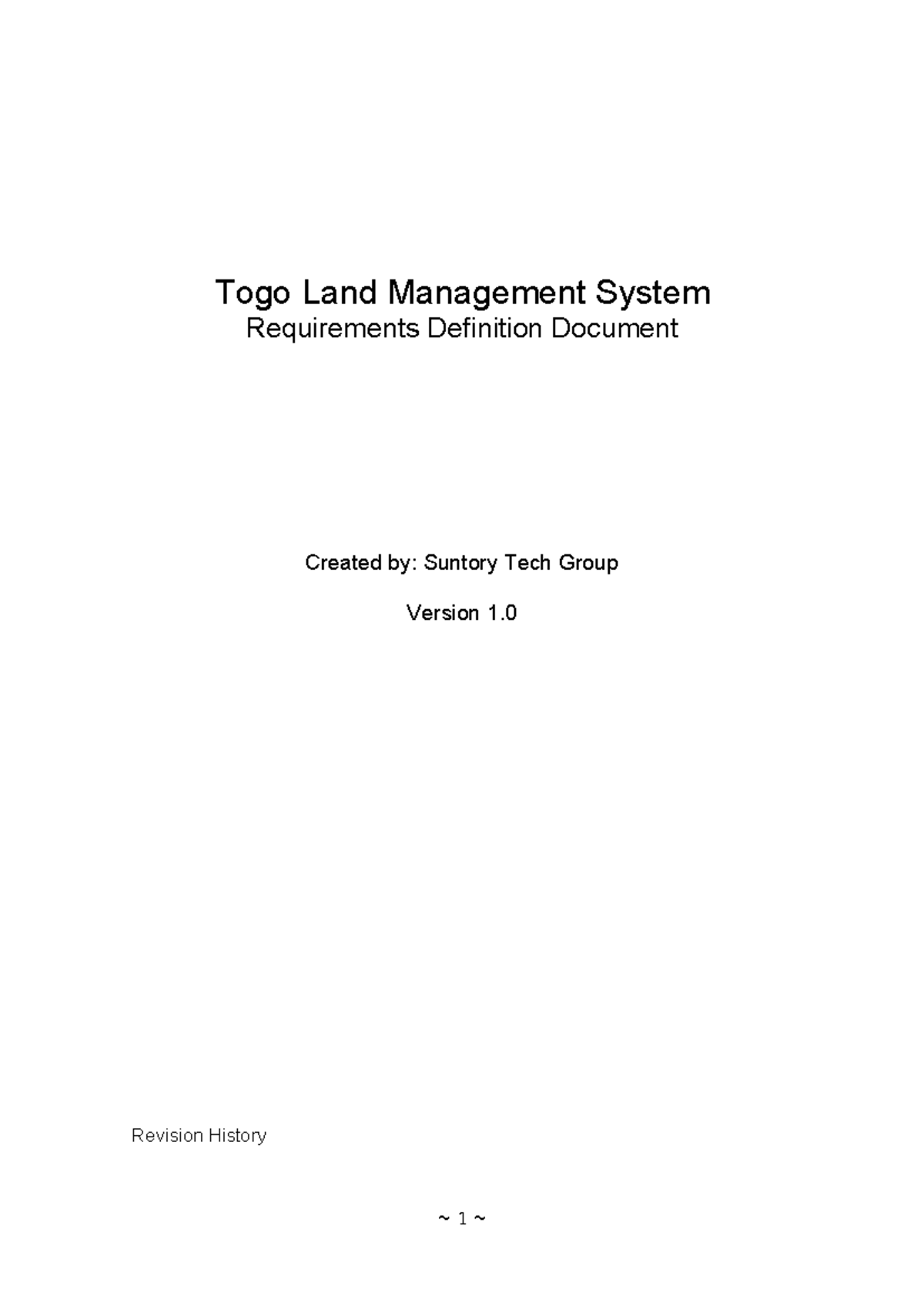 2 Requirements Definition - Togo Land Management System Requirements ...