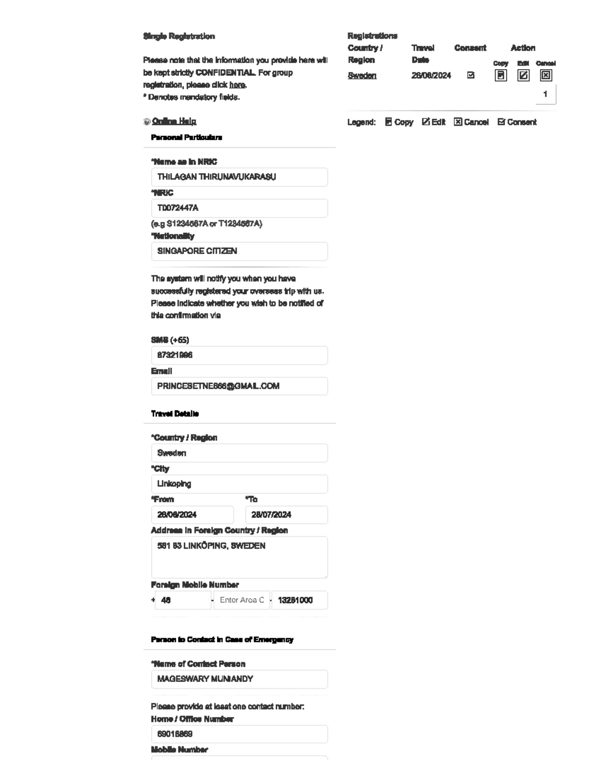 MFA - Lecture notes - Single Registration Registrations Country Travel ...