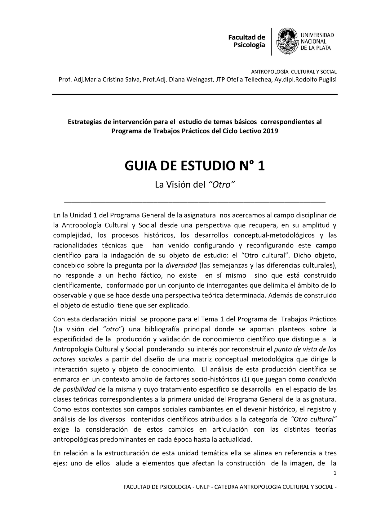 2019 . Antropolog Ã­a. GUIA 1. La Vision Del Otro - CULTURAL Y SOCIAL ...