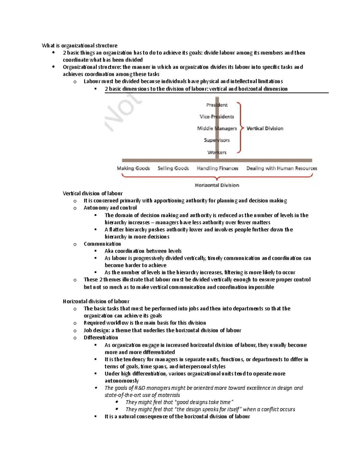 What Is Organizational Structure - Msci 211 - UWaterloo - Studocu