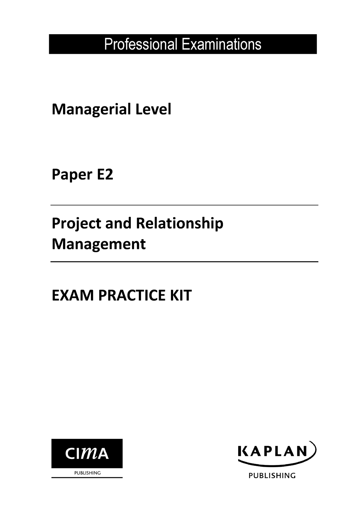 E2 - CIMA E2 Study Material - Professional Examinations Managerial ...