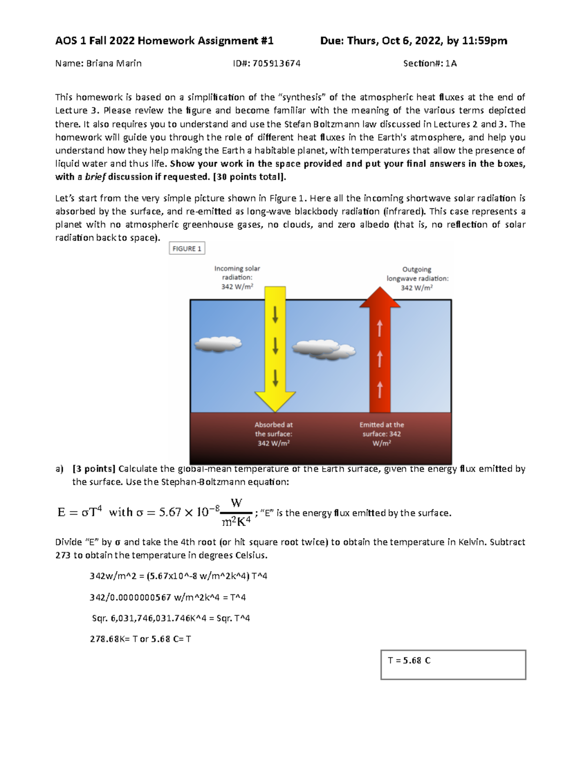 AOS HW #1 - Homework - AOS 1 Fall 2022 Homework Assignment #1 Due ...