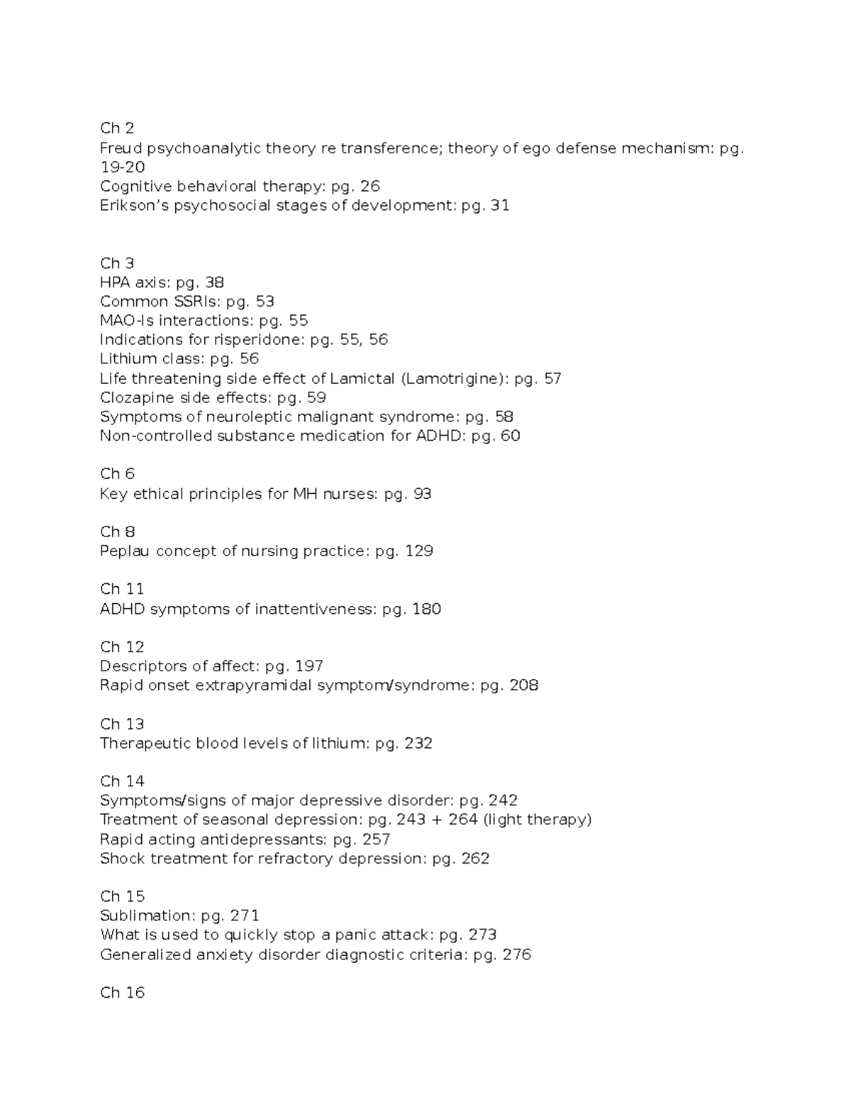 Mental And Behavioral Health Exam 1 Chapter Overview For Varcarolis' Textbook - Freud ...