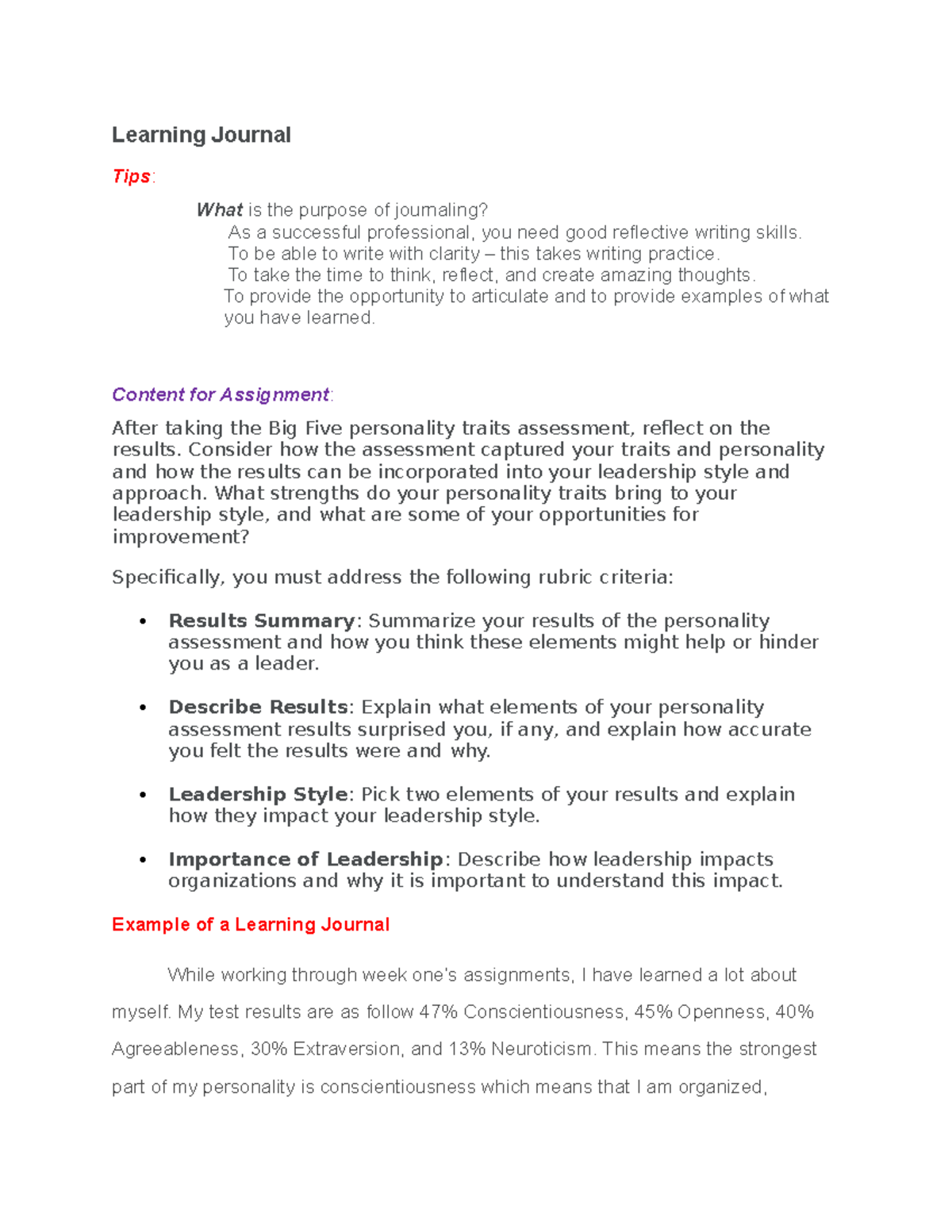 Journal by Dr. B - Learning Journal Tips: What is the purpose of ...