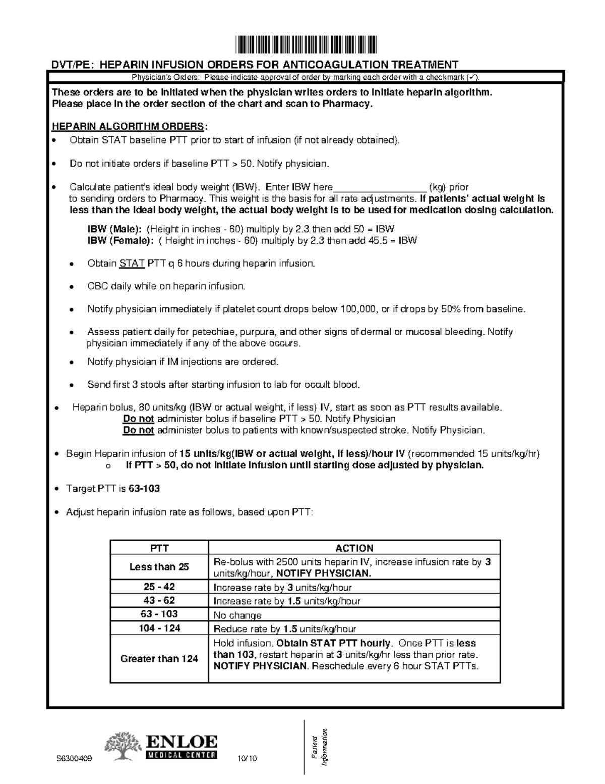 Heparin Protocol - ..........mmmmmmmmmm - critlcal thinking - AAUP ...