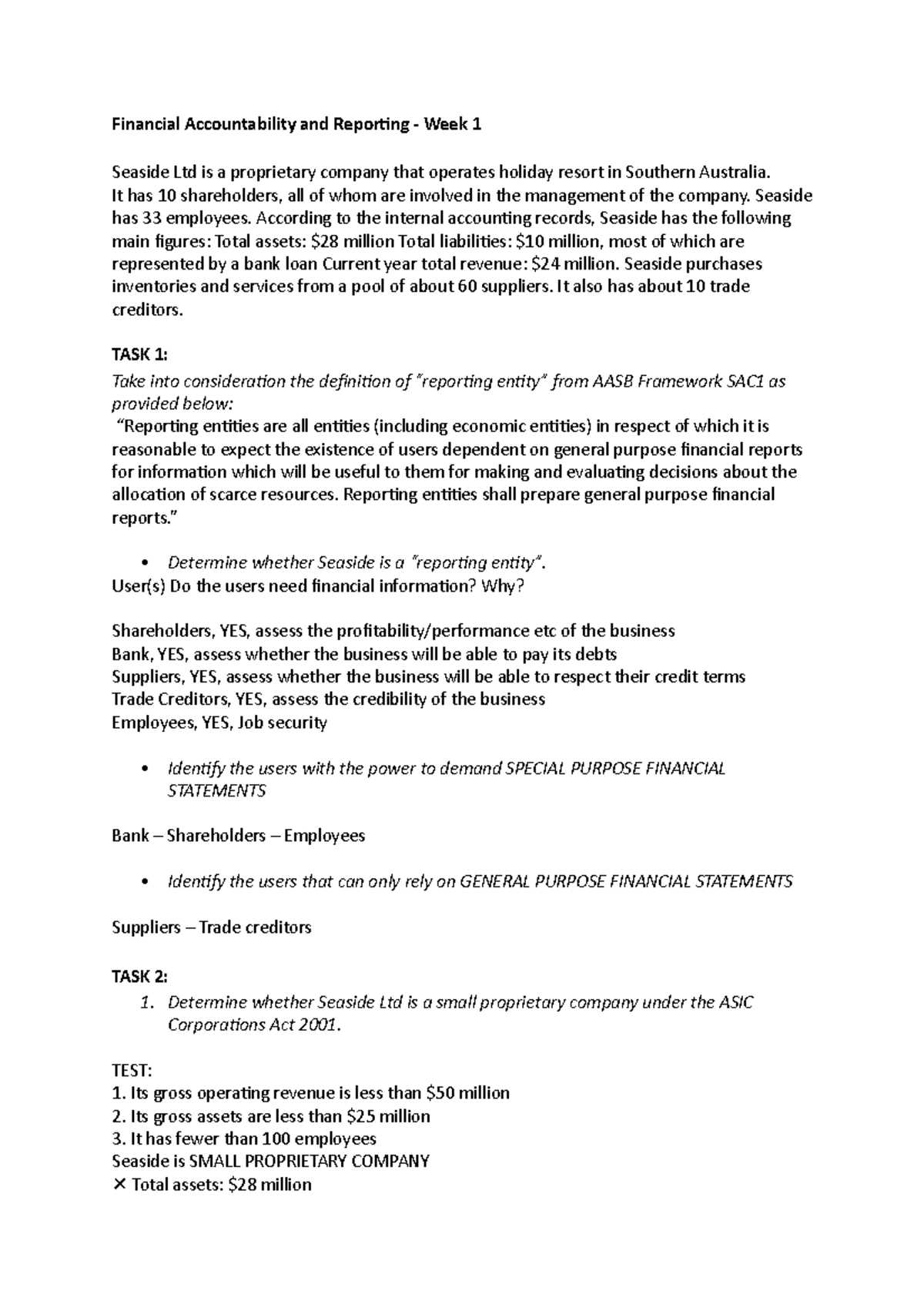 Practice Topic 1 - Financial Accountability and Reporting - Financial ...