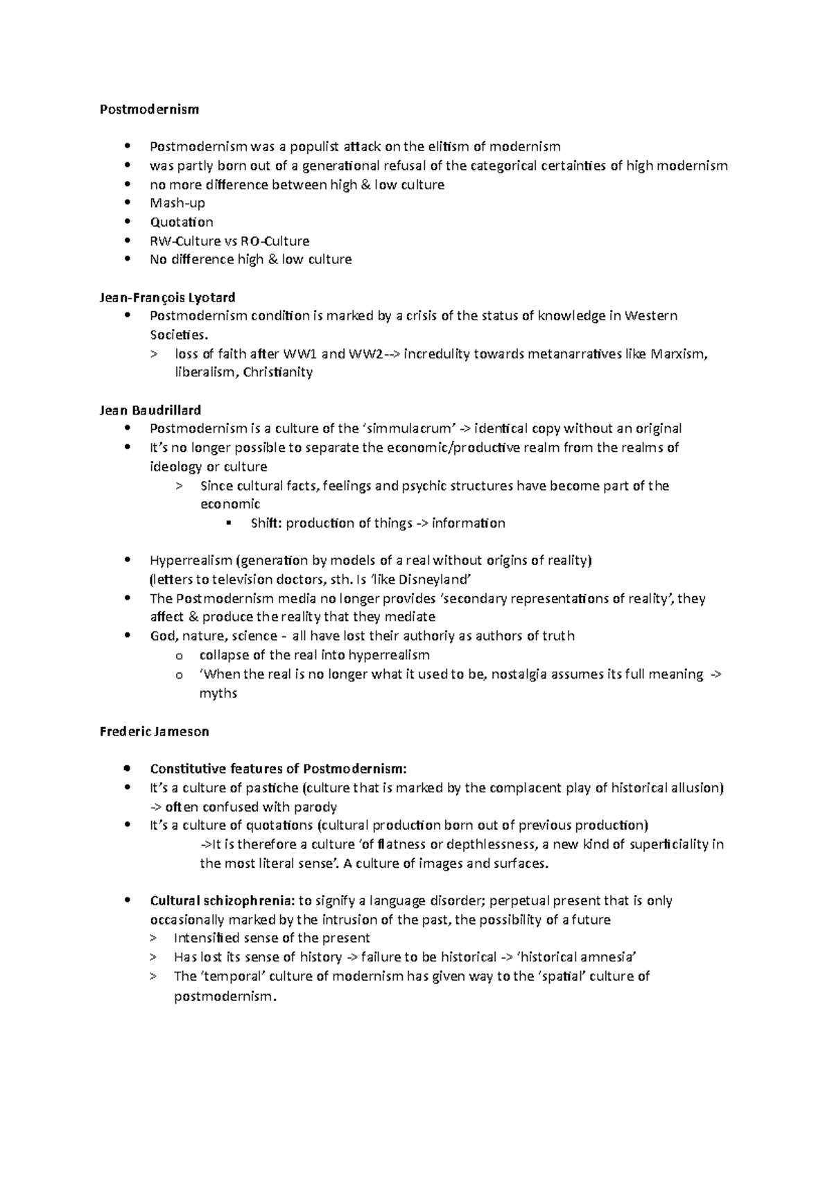 main-traits-of-postmodernism-cultural-studies-uni-koblenz-landau