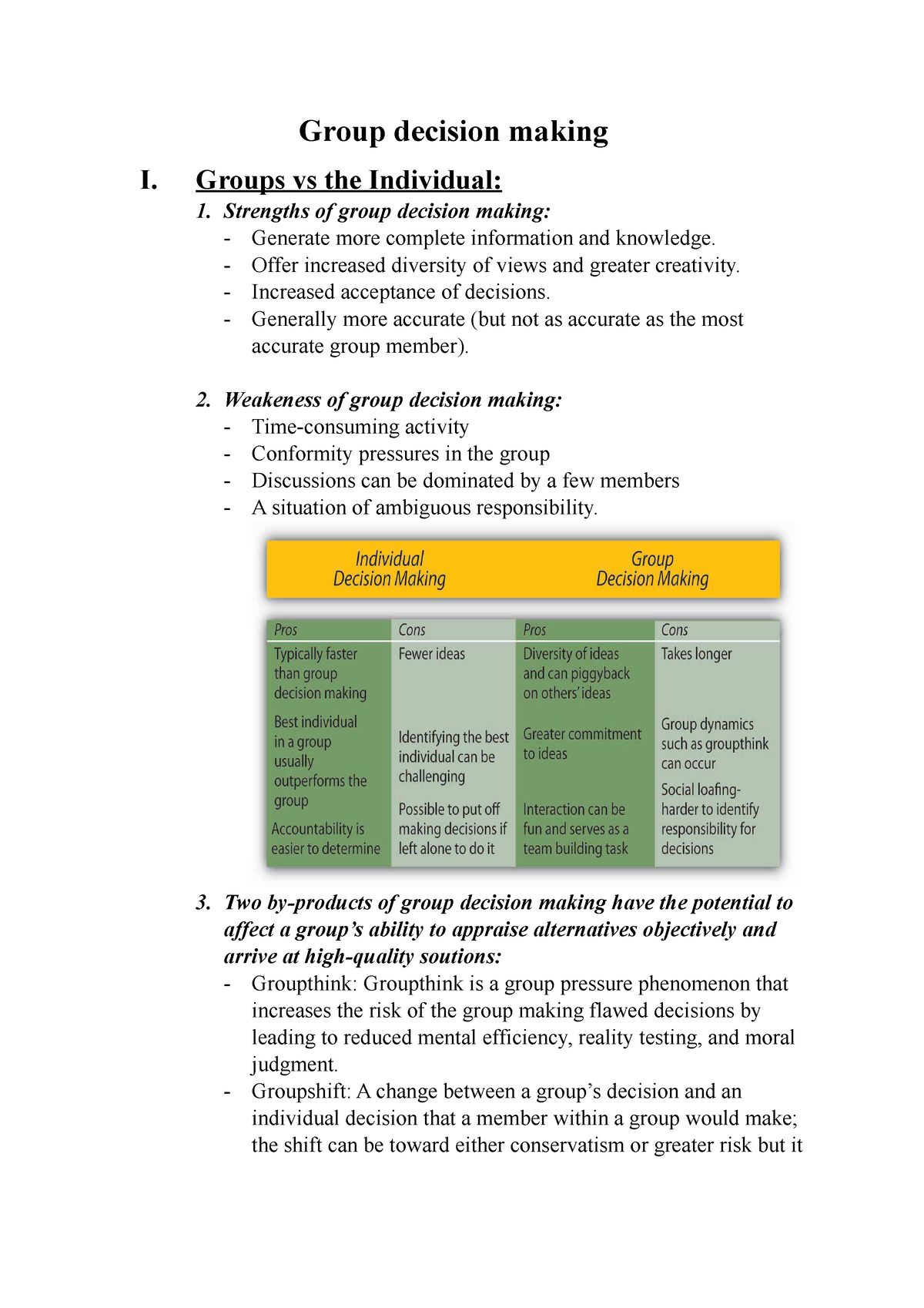 assignment of group decision