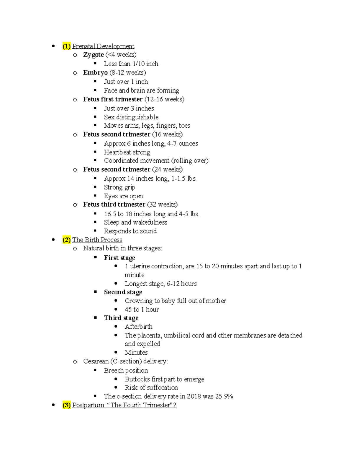 (Ch. 3) - Reproductive Challenges - (1) Prenatal Development o Zygote