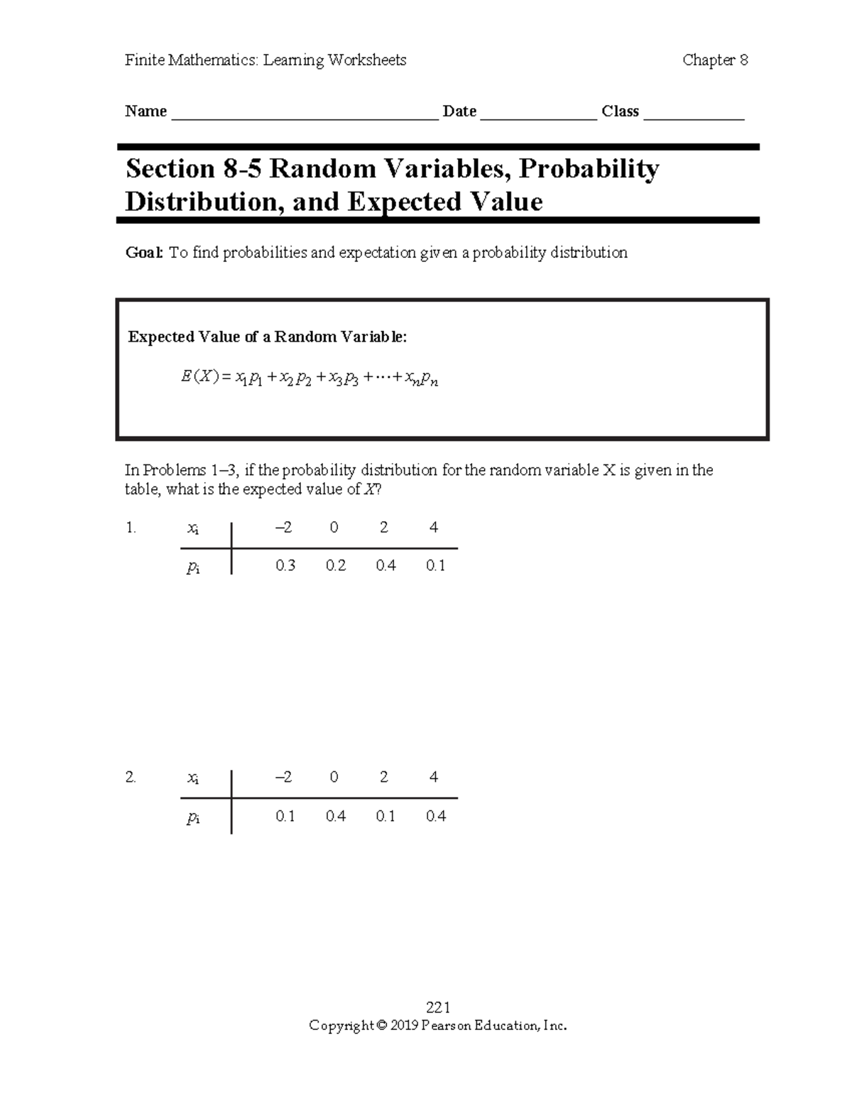 finite math homework answers