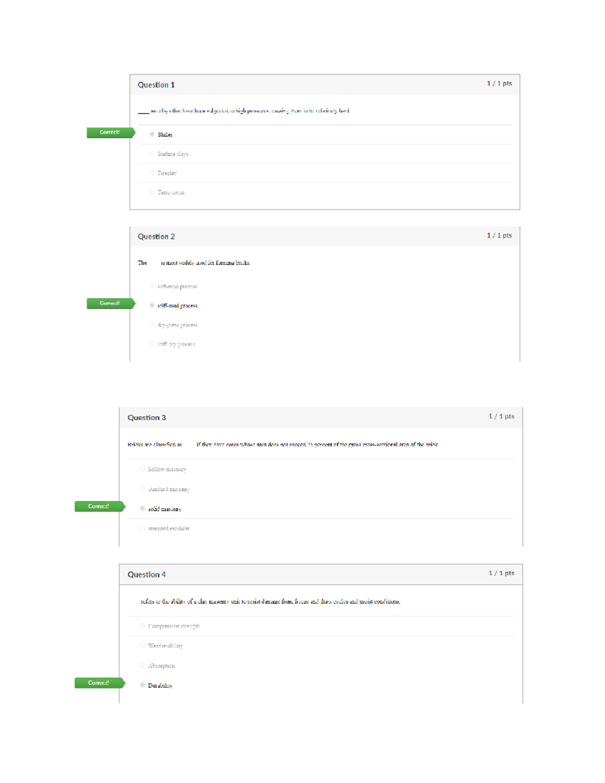 Chapter 11 — Clay Masonry quiz CVEN 5231 Studocu