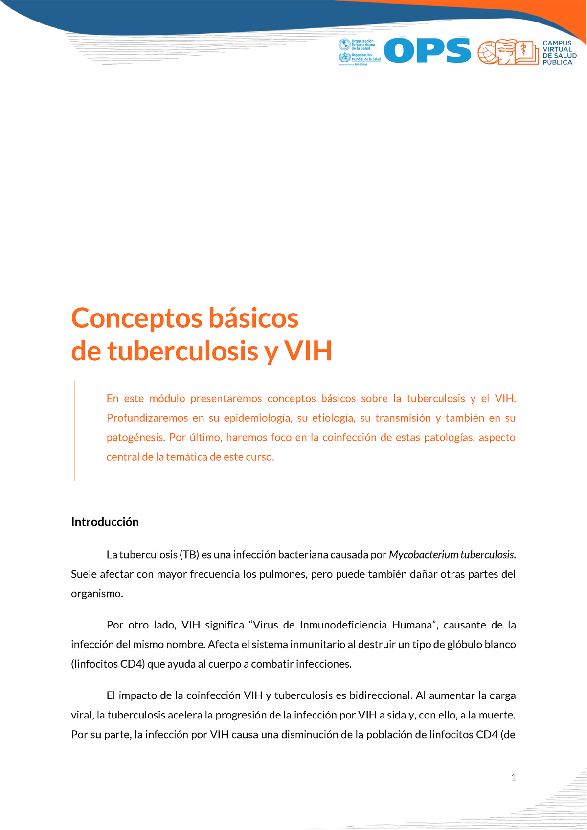 M1 Conceptos Básicos TB, VIH - Conceptos B·sicos De Tuberculosis Y VIH ...