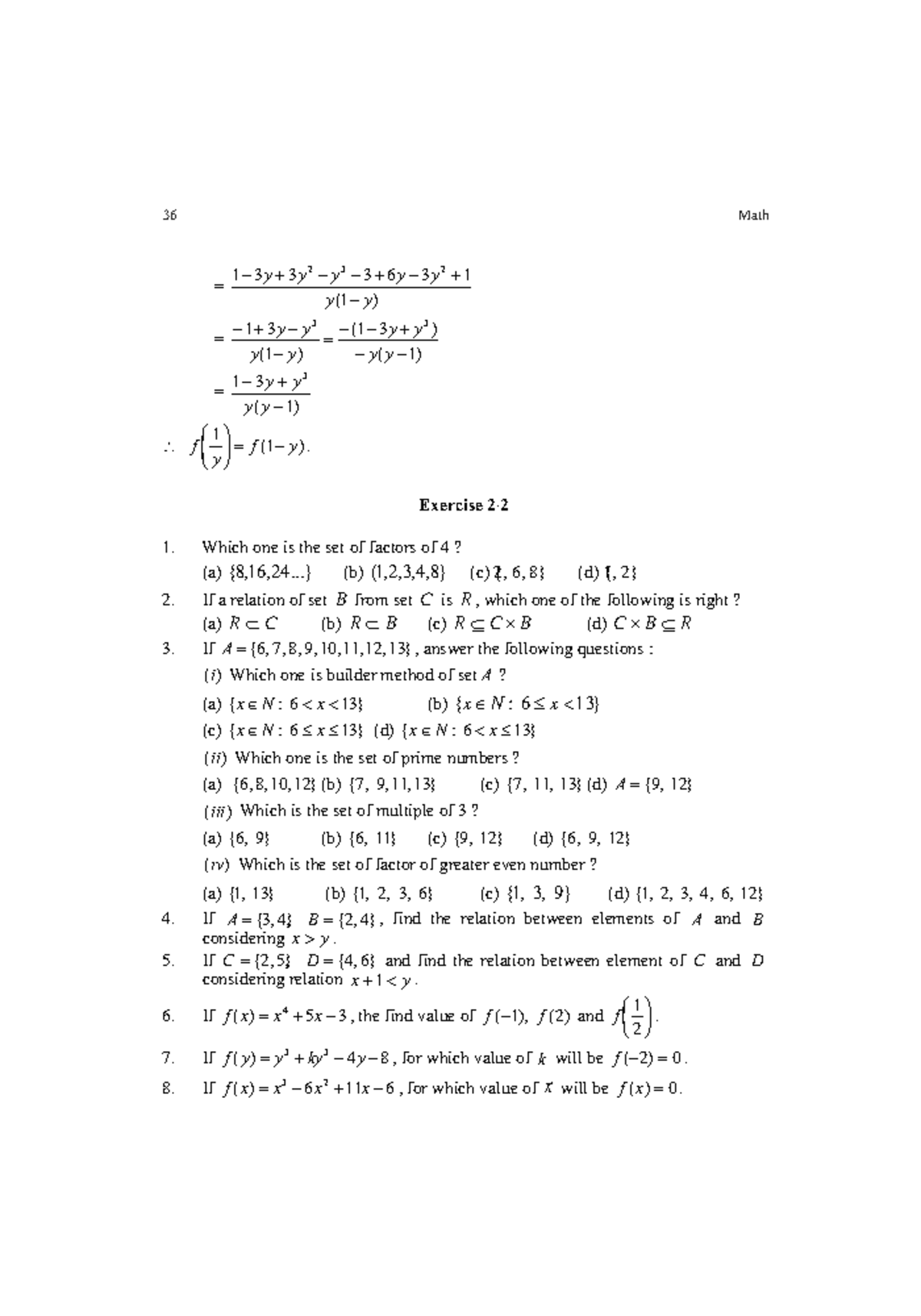 Mathematics Class 9-10 ( PDFDrive )-6 - = ( 1 ) 1 3 3 3 6 3 1 2 3 2 y y ...