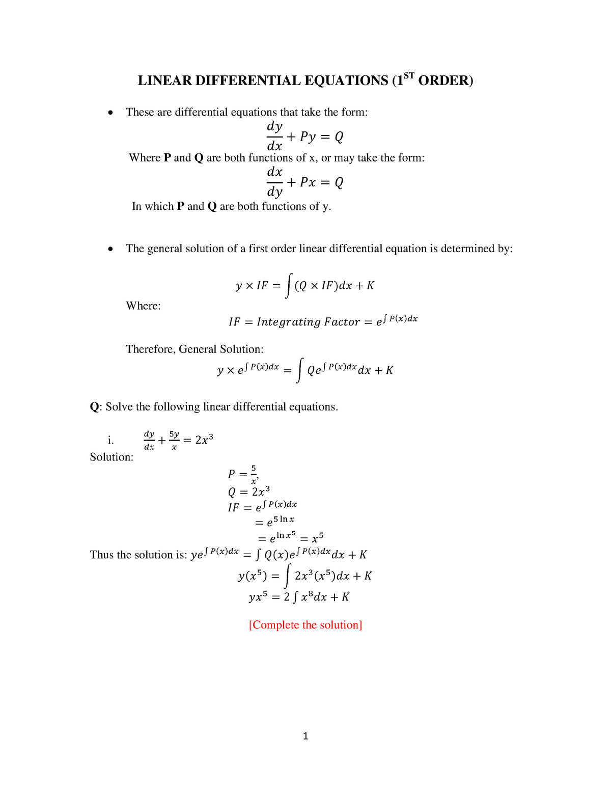 first-order-linear-differential-equations-linear-differential