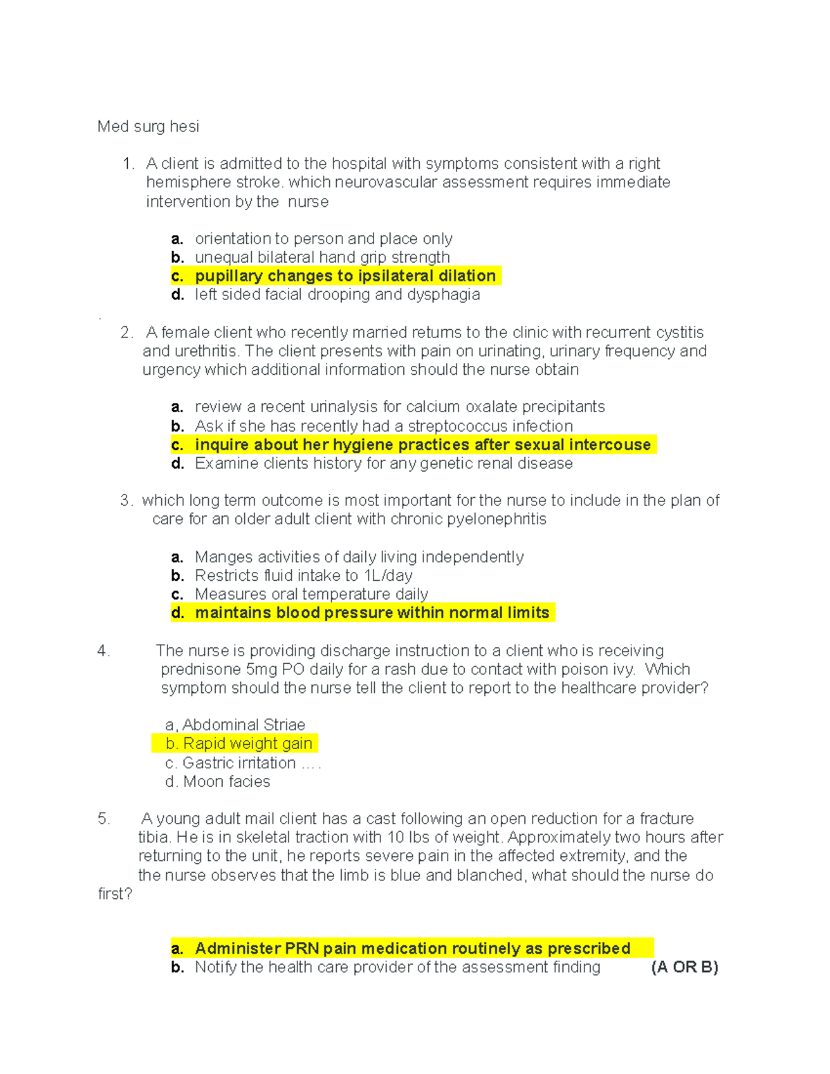 hesi case study management of an oncology unit