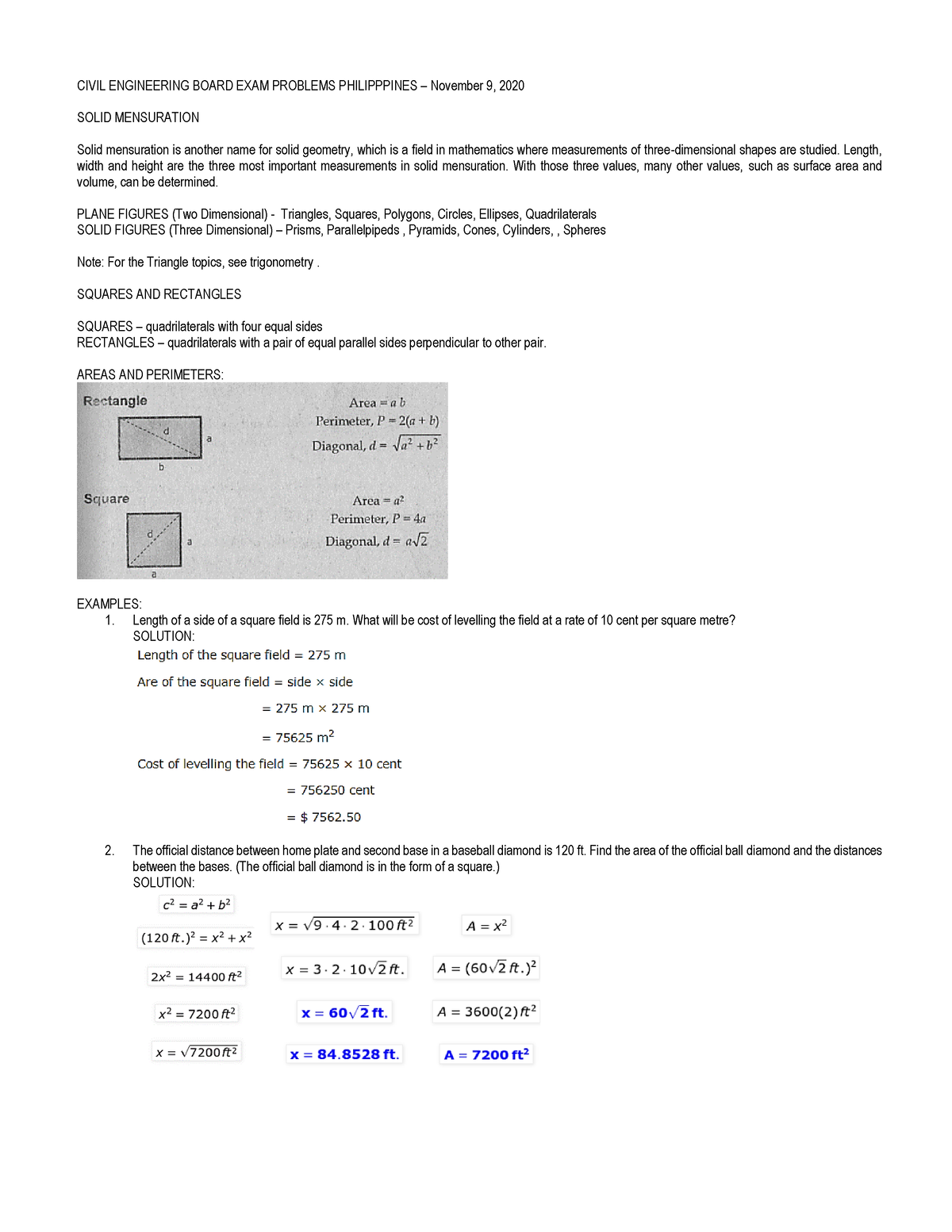 Plane Solid Geom Bridging 1 - CIVIL ENGINEERING BOARD EXAM PROBLEMS ...